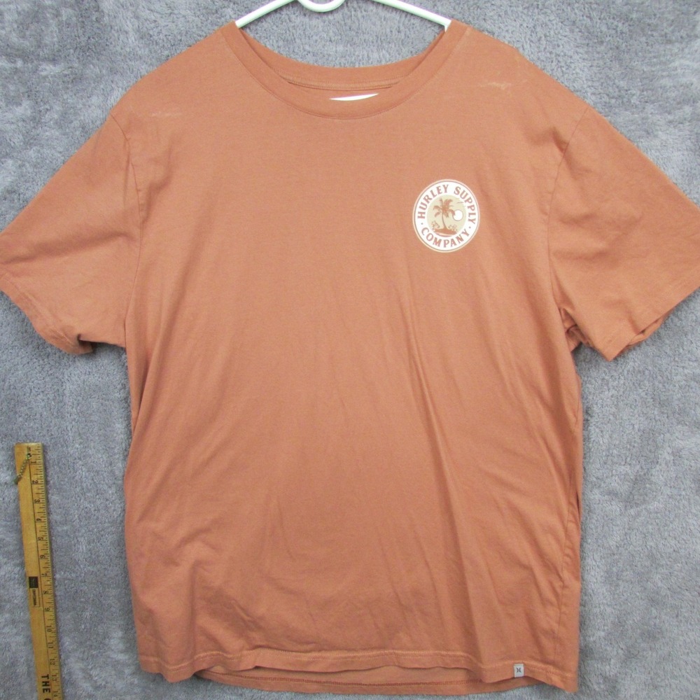 Hurley Shirt Mens XL Orange Supply Company Palm Tree Graphic Tee Surf Beach - Picture 1 of 8